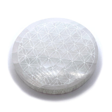 Selenite Flower Of Life Coaster | Shop Laterra Gems